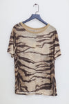 BASERANGE Classic Bamboo Fiber Bamboo Cotton Loose T-shirt Series Collection Round Neck Bottoming Shirt France BAS-TOLO-BL-000-HUWEN Tiger Stripe 24 New Upgrade